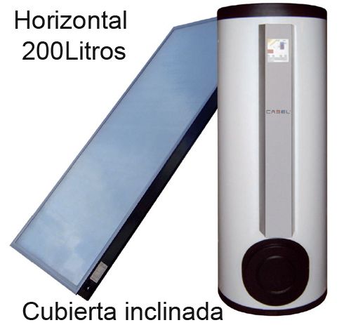 placa solar termica horizontal cubierta inclinadam de la marca DRAIN CABEL (ACV) con acumulador 200 litros